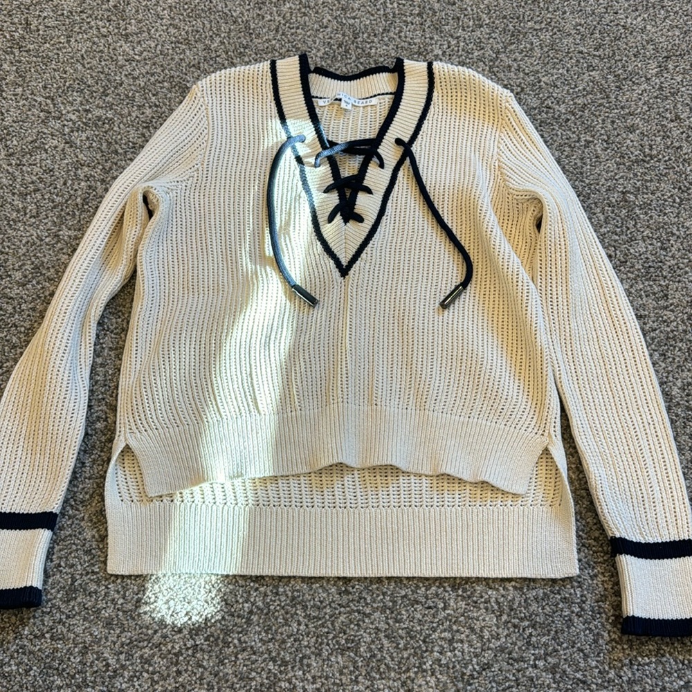 Veronica Beard Tie V Neck Sweater. Size S. Never Worn.